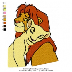 Lion King Embroidery Animal_12